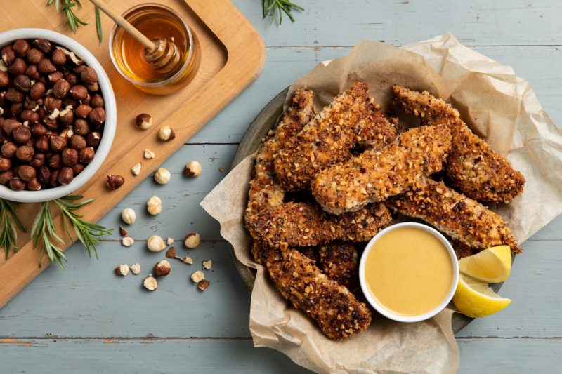 2019-12_Donovan_Hazelnut Crusted Chicken Strips with Caramelized Honey Mustard_FS-1