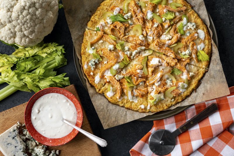 Buffalo Chicken Cauliflower Pizza_Shot 1