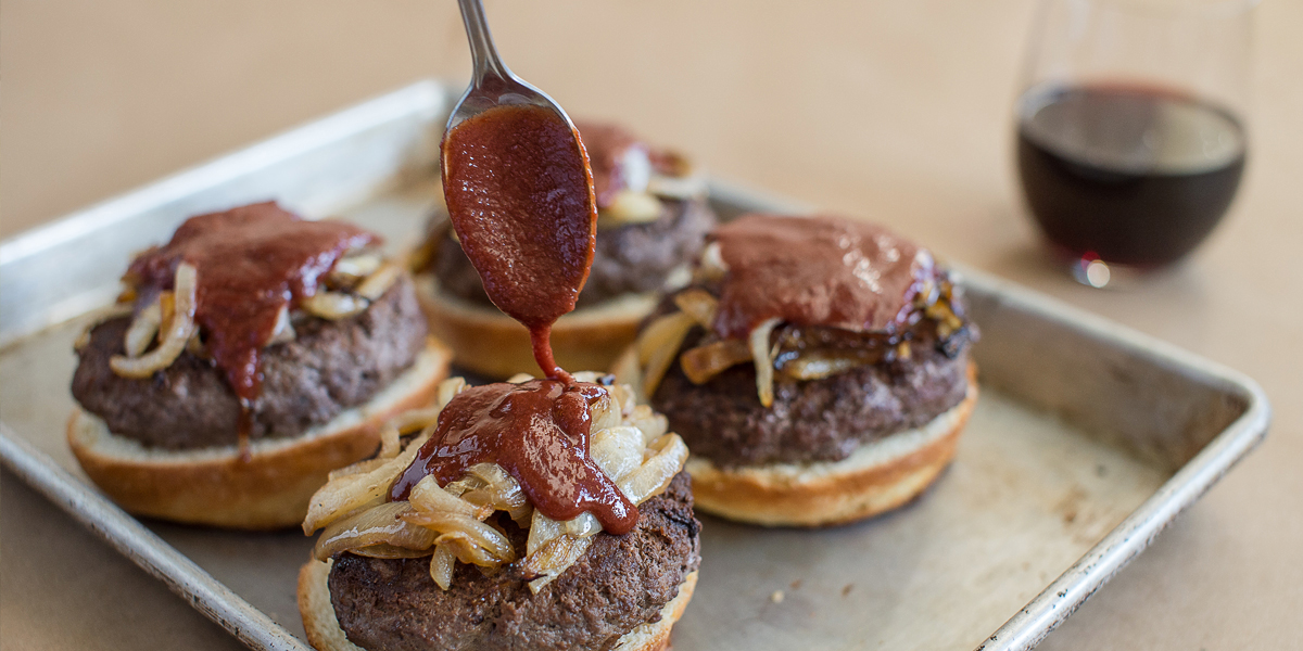 Cabernet BBQ Sauce on Burgers