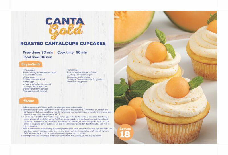 CantaGold_ShelfTalker_Roasted Cantaloupe Cupcakes