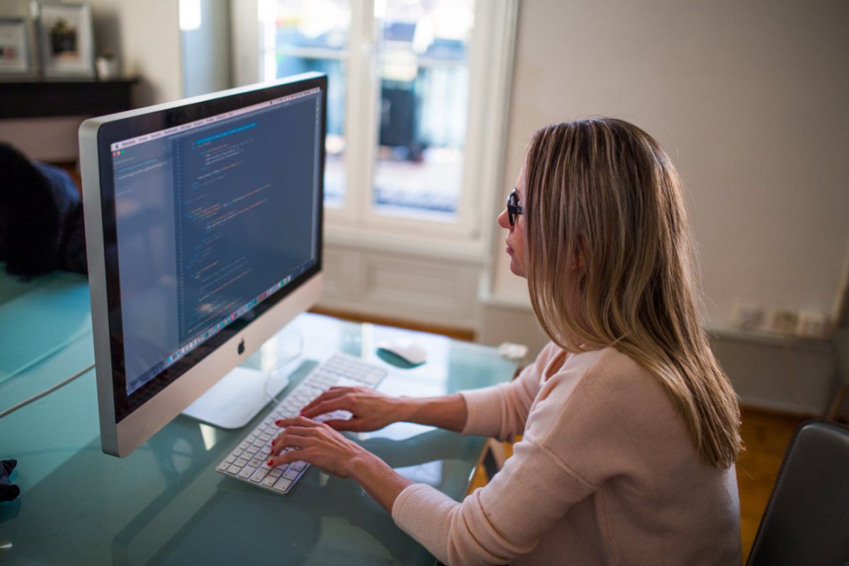 working, computer, desk