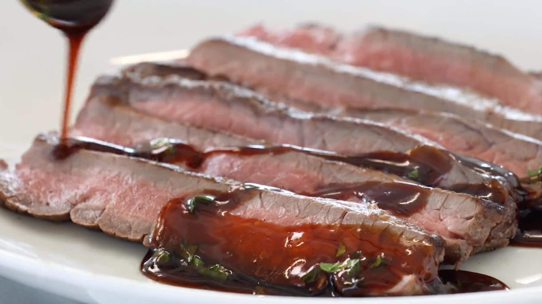 Video Green Peppercorn Steak with MadeiraVeal Reduction Pan Sauce