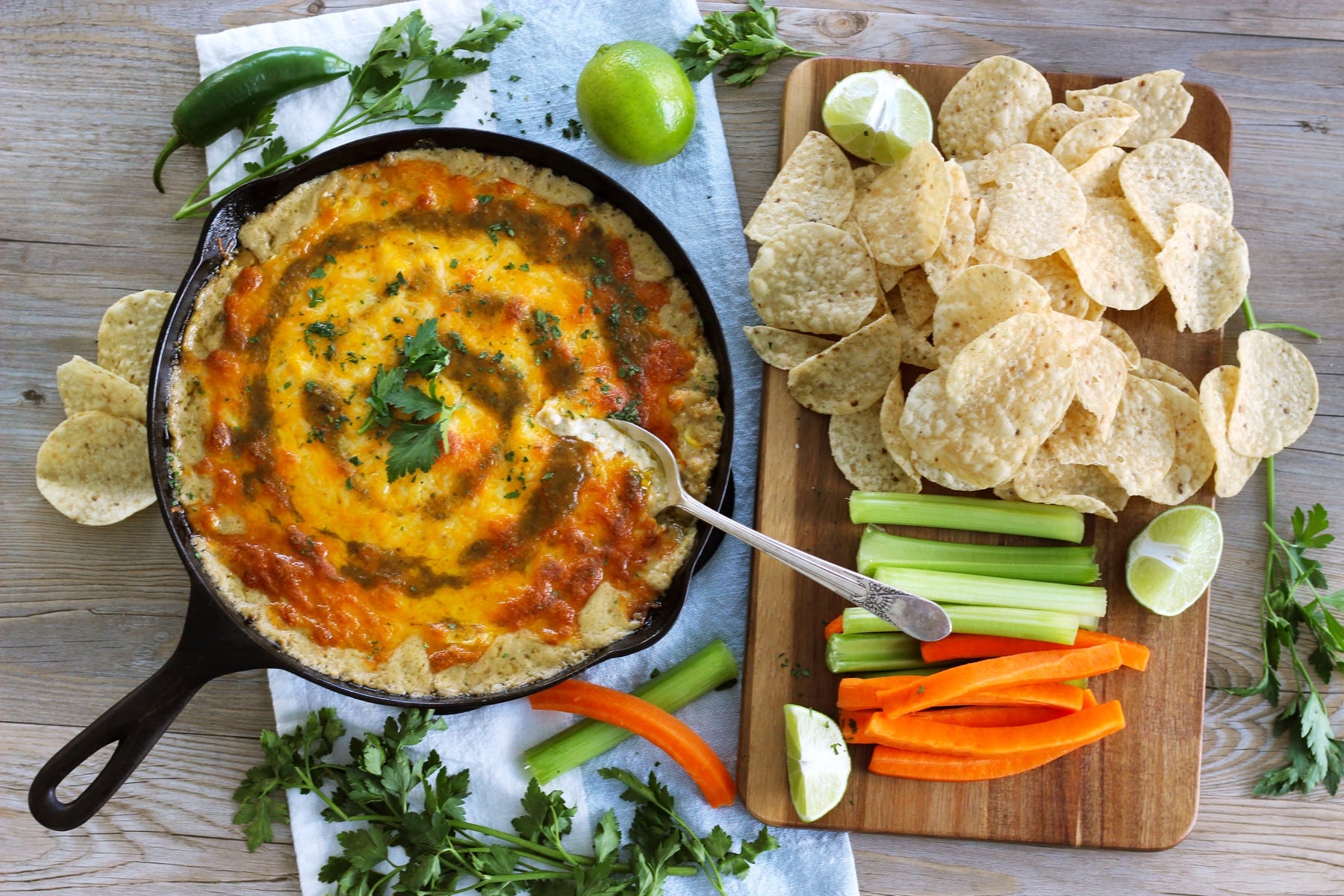 Green Siracha Chicken Enchilada Dip HERO