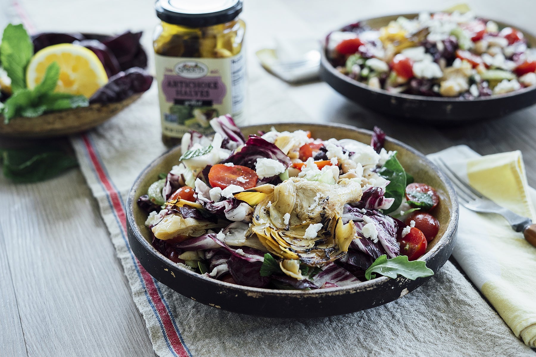 Grilled Artichoke Salad Bowl HERO