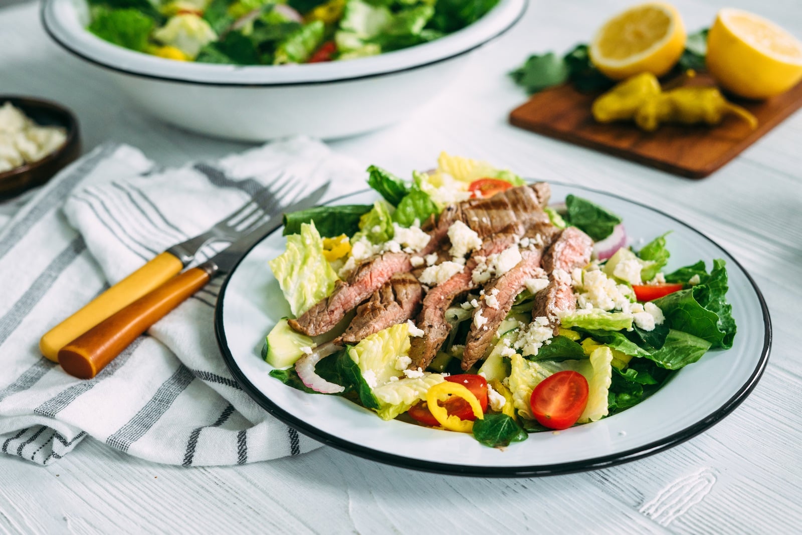 Grilled Flank Steak with Greek Salad_HeroA