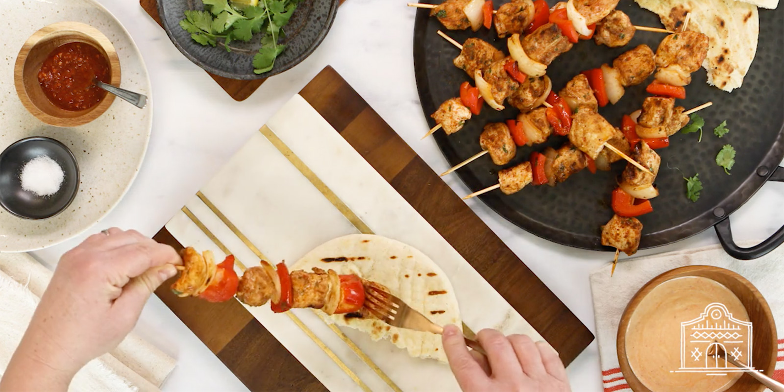 Video Preserved Lemon and Harissa Marinated Chicken Kebabs Dish Works