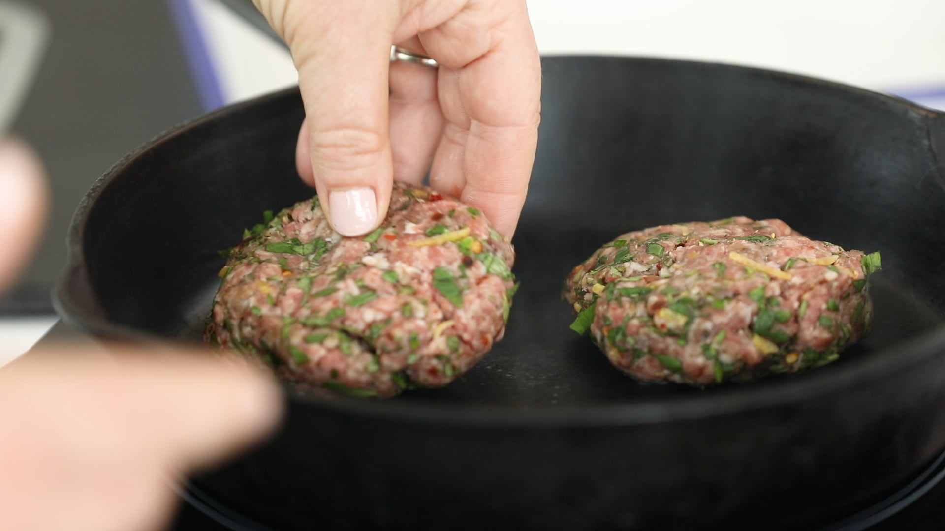 Video Lamb Burger with Blue Cheese and Roasted Shallots Dish Works