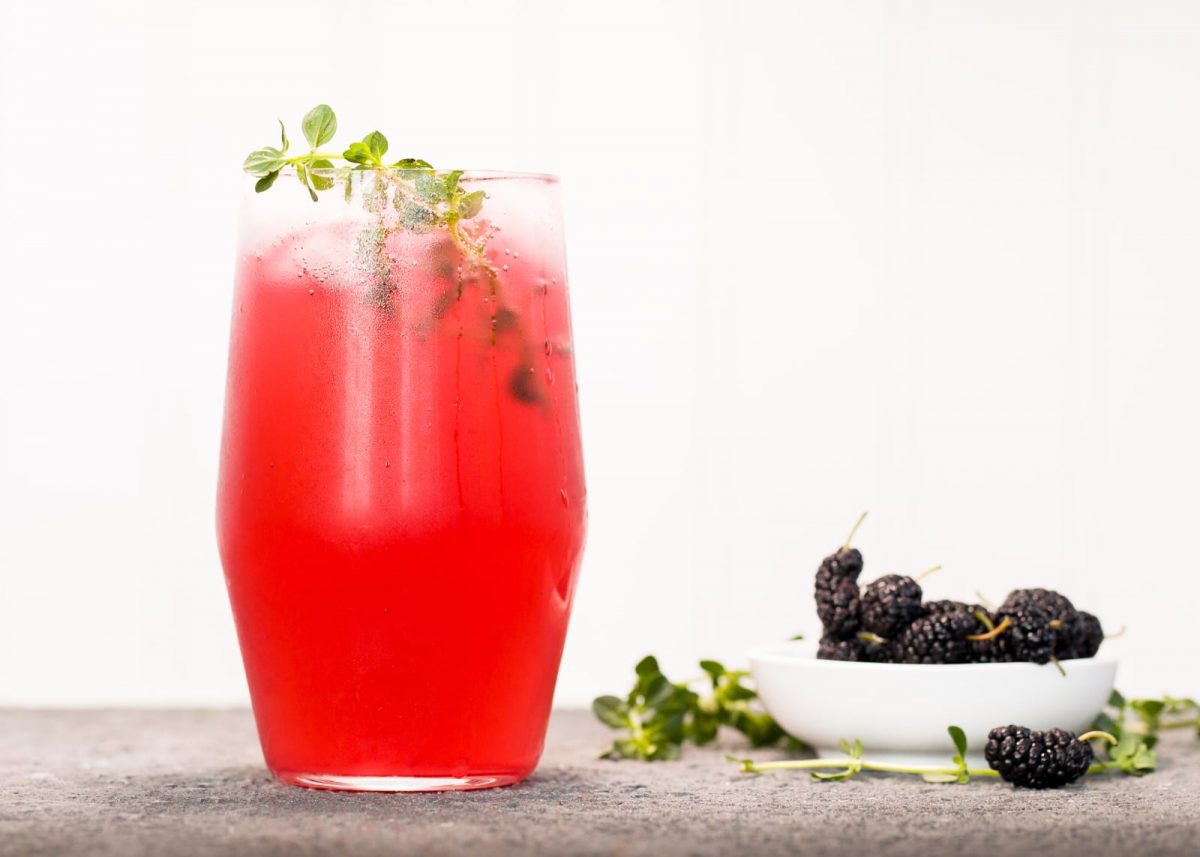 Recipe Sparkling Mulberry Thyme Shrub Dish Works