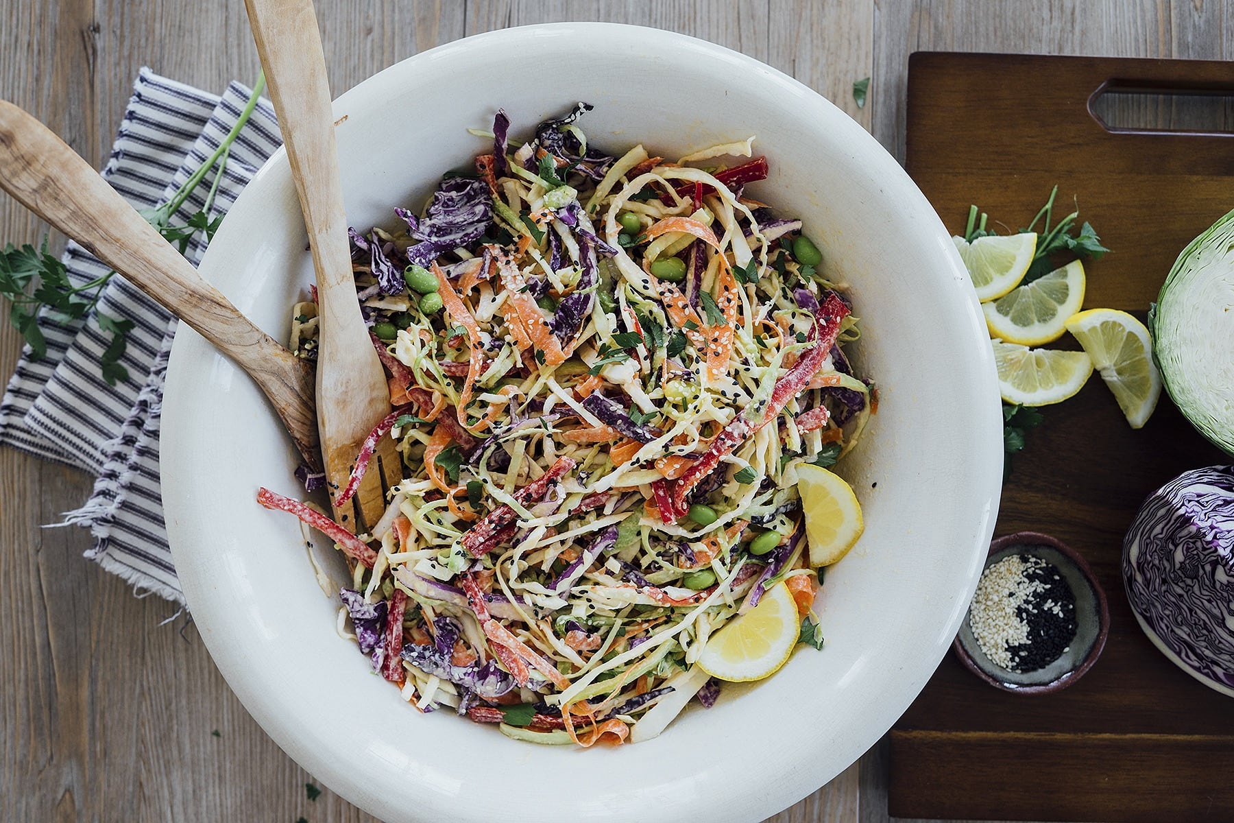 Rainbow Slaw with Tahini Dressing HERO