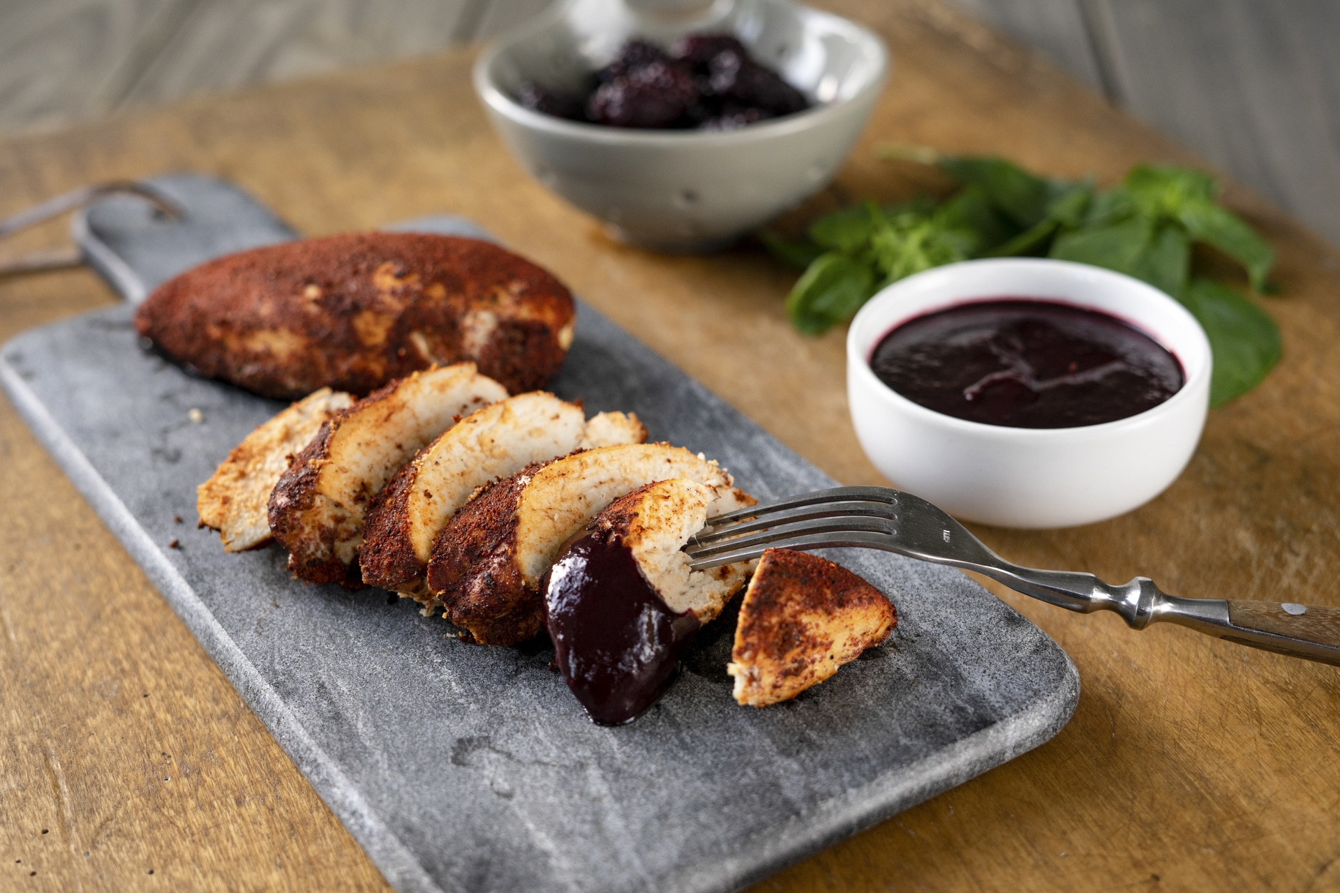 Smoked Chicken with Marionberry Sauce