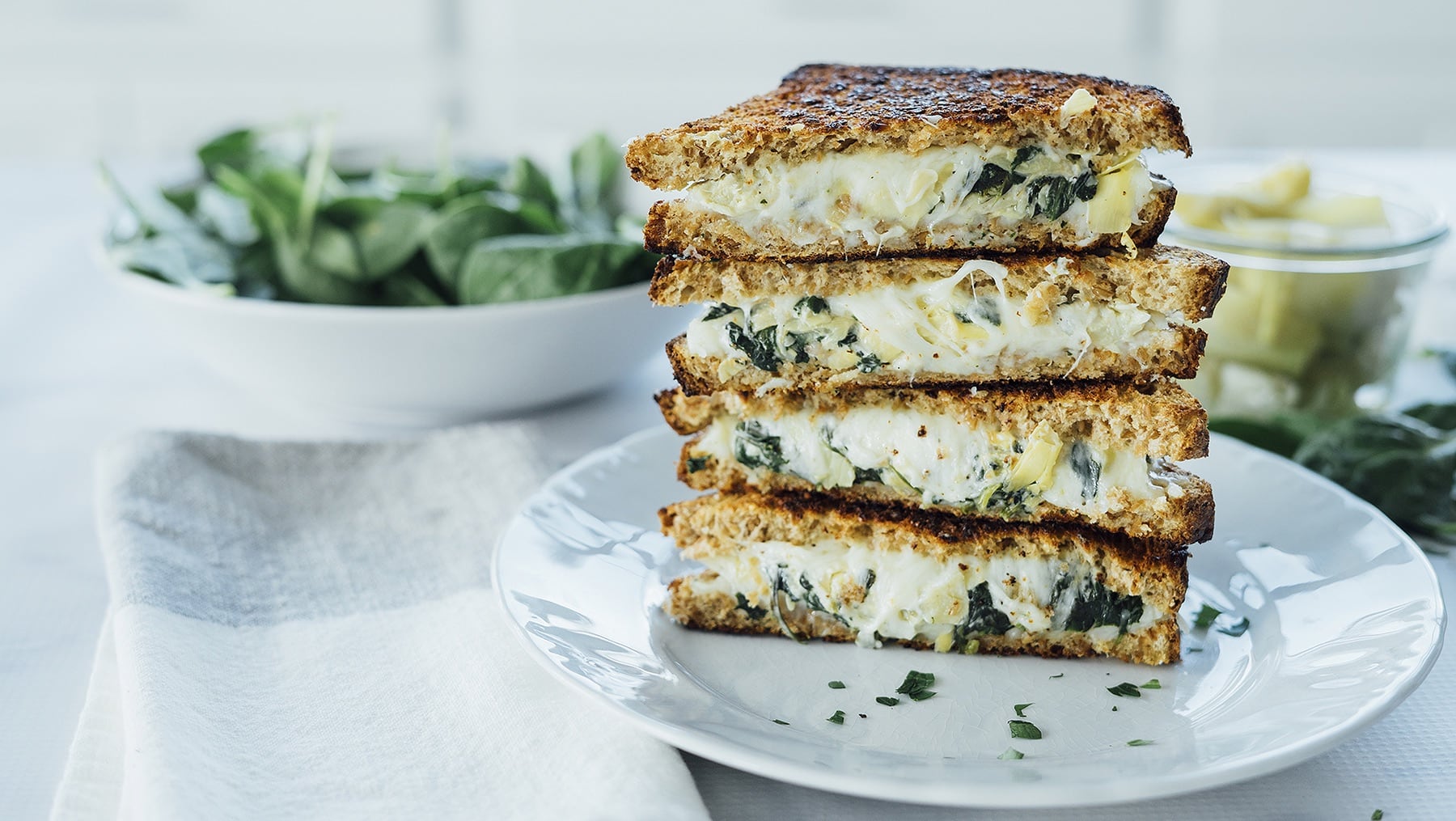 Spinach and Artichoke Grilled Cheese HERO