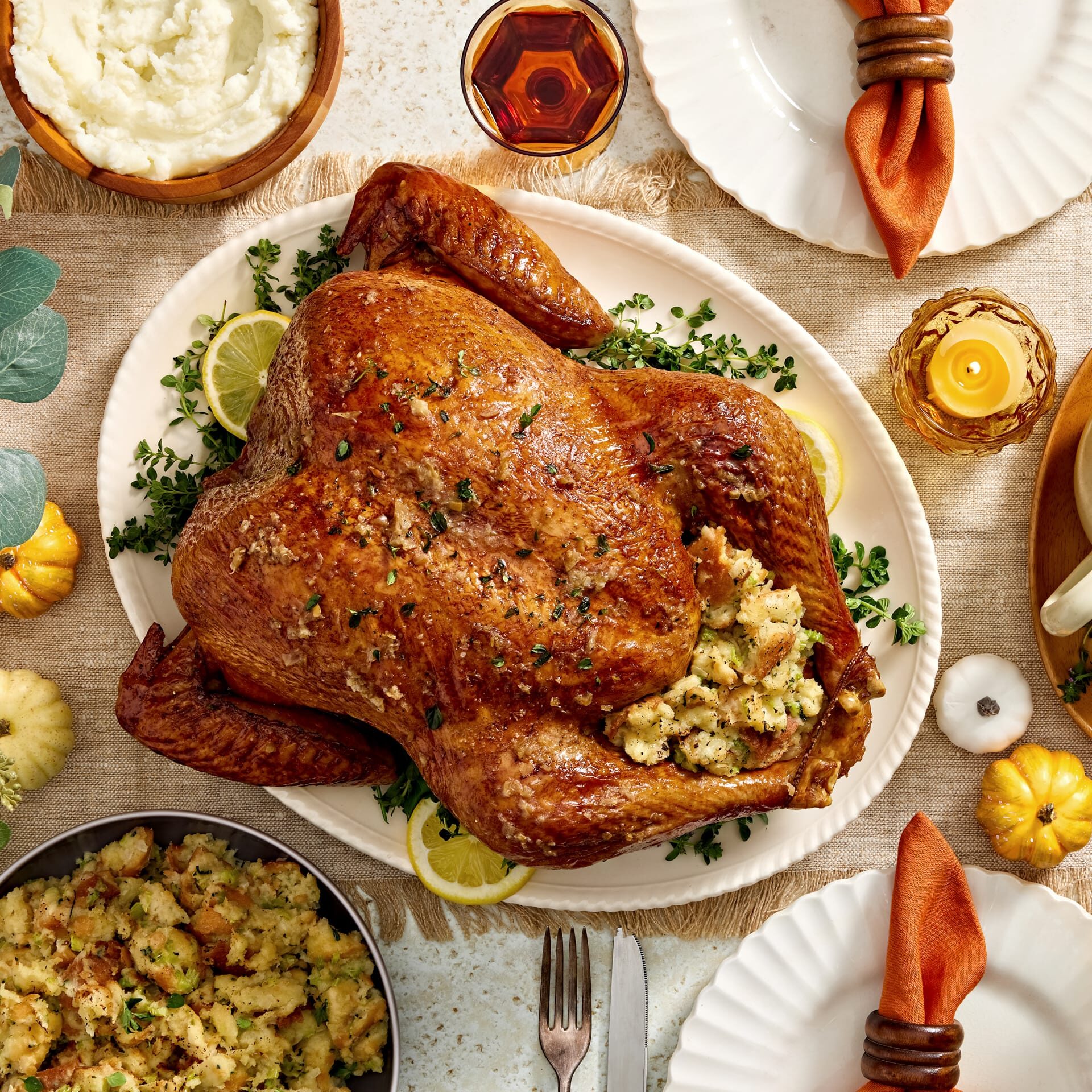 P09-C_Preserved Lemon and Thyme Roasted Turkey with Stuffing Holiday