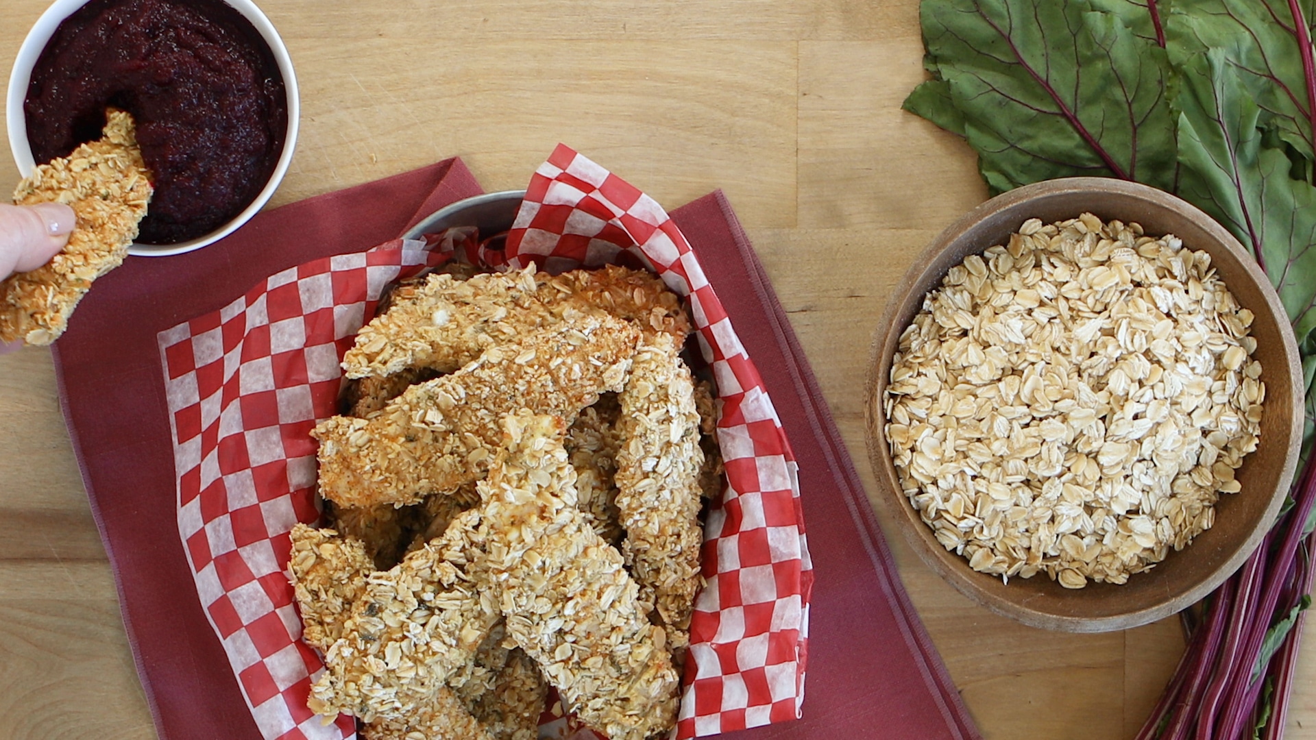 Video Oat Crusted Chicken Tenders Dish Works